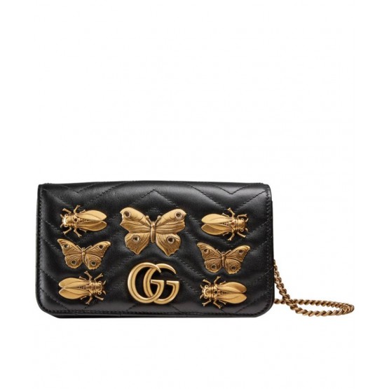 Gucci GG Marmont animal studs mini bag 488426 Black