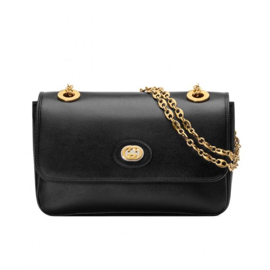 Gucci Leather small shoulder bag 576421 Black
