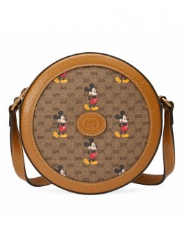 Disney x Gucci Round Shoulder Bag 603938 Light Coffee