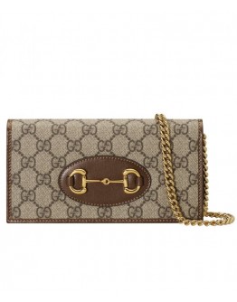 Gucci 1955 Horsebit Wallet With Chain 621892S Coffee