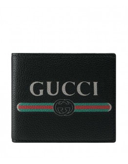 Gucci Print leather bi-fold wallet 496309