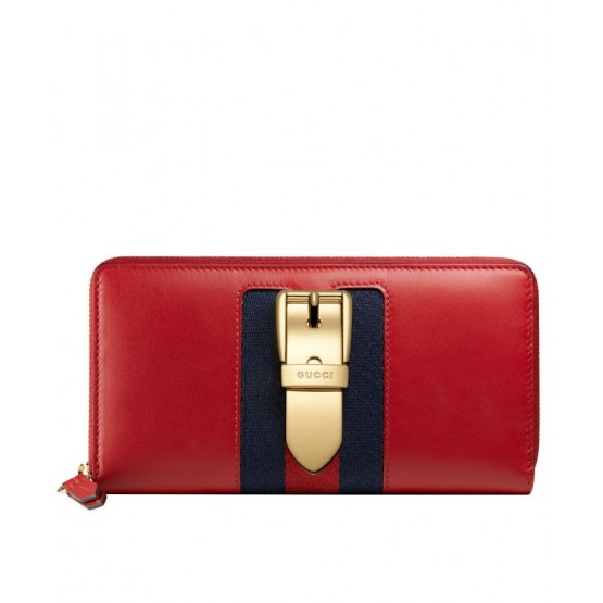 Gucci Sylvie leather zip around wallet 476083