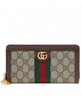 Gucci Ophidia GG zip around wallet 523154 Dark Coffee