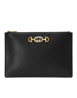 Gucci Zumi grainy leather pouch 570728 Black