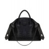 Givenchy Medium Antigona Soft Bag In Crocodile Effect Leather Black
