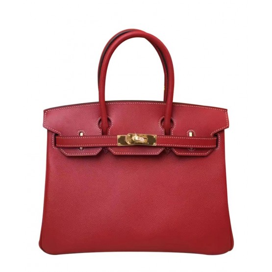 Hermes Birkin 35 Bag Togo Leather Red