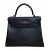 Hermes Kelly Bag 28 Swift Leather Black