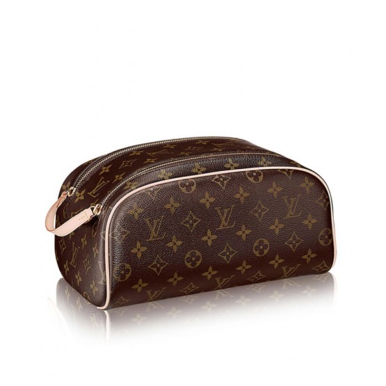 Louis Vuitton Canvas Double Zipper Opening Toiletry Bag M47624 Brown