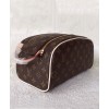 Louis Vuitton Canvas Double Zipper Opening Toiletry Bag M47624 Brown