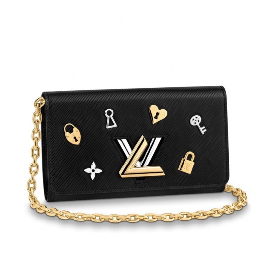 Louis Vuitton Twist Chain Wallet M63987 Black