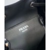 Prada Nylon and Saffiano leather bucket bag 1BE055 Black