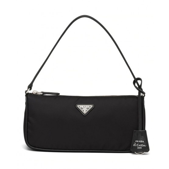 Prada Re-Edition 2005 nylon and Saffiano leather mini-bag 1NE633 Black