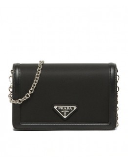 Prada Nylon and leather mini-bag 1BP019 Black
