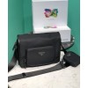 Prada Re-Nylon And Saffiano Leather Shoulder Bag Black