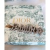 Dior White Crystal J adior Antique Gold-Finish Hairpin Golden