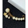 Dior White Resin Pearl Jadior Antique Gold-Finish Ear Cuff Golden