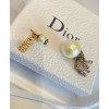 Dior White Resin Pearl And Crystal Elephant JAdior Dior Tribales Antique Gold-Finish Earring Golden