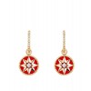 Dior ROSE DES VENTS series rose gold diamond red ceramic earrings Red