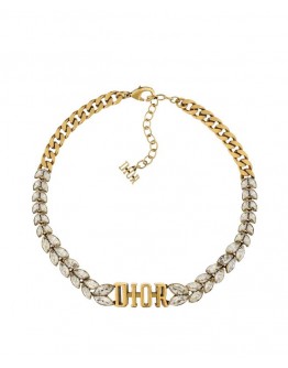 Dior Crystal Dior evolution Choker Necklace Golden