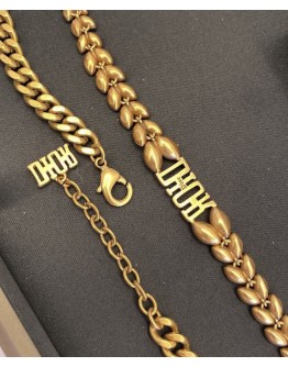 Dior Crystal Dior evolution Choker Necklace Golden