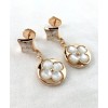Louis Vuitton Color Blossom Long Earrings Pink Gold White Mother-Of-Pearl And Diamonds Golden