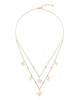 Louis Vuitton Idylle Blossom Charms Necklace 3 Golds And Diamonds Golden