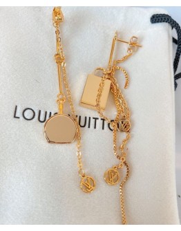 Louis Vuitton Mini LV Mismatched Earrings Golden