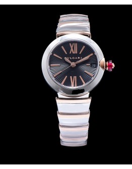 Bvlgari stainless steel and diamond watch for lady Black