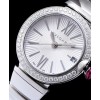 Bvlgari Lvcea Sliver tone Case With Diamonds Automatic Watch White