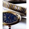 Bvlgari Serpenti 18ct pink-gold and stainless steel watch Blue