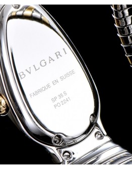 Bvlgari Serpenti 18ct pink-gold and stainless steel watch Black