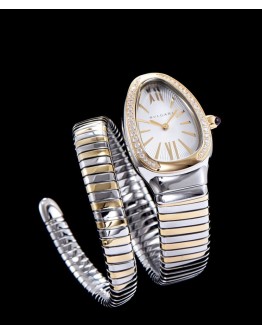 Bvlgari 18-carat gold and steel watch White