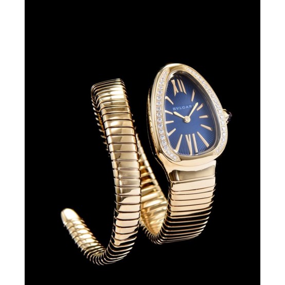 Bvlgari 18ct gold and diamond watch Blue