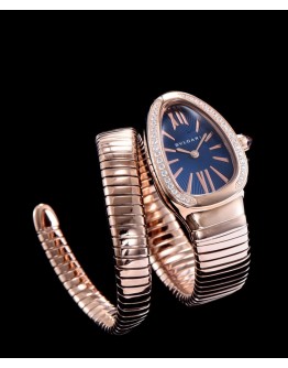 Bvlgari 18ct rose-gold and diamond watch Blue