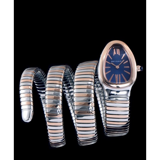 Bvlgari two-tone steel automatic watch Blue
