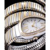 Bvlgari 18ct pink-gold stainless steel and diamond watch White