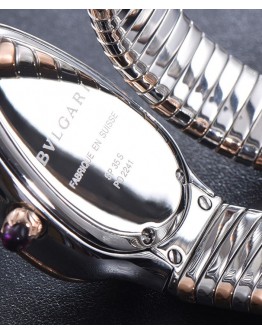Bvlgari 35mm two tone stainless steel diamond watch Blue
