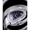 Bvlgari Sliver tone Stainless Steel Diamond Watch Black