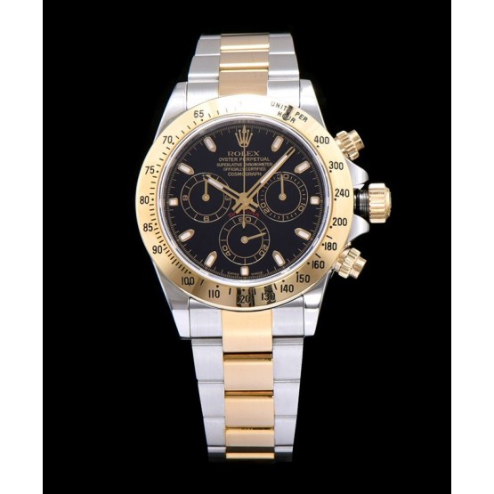 Rolex Men s Daytona Two Tone Watch Black