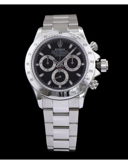 Rolex Stainless Steel White Dial Dayton Watch Black