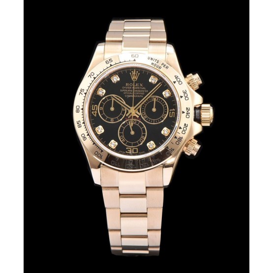 Rolex Gold Men s Daytone Watch Black