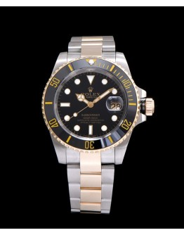 Rolex Submariner Two Tone Automatic Watch Black