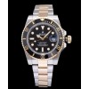 Rolex Submariner Two Tone Oyster Perpetual Watch Black