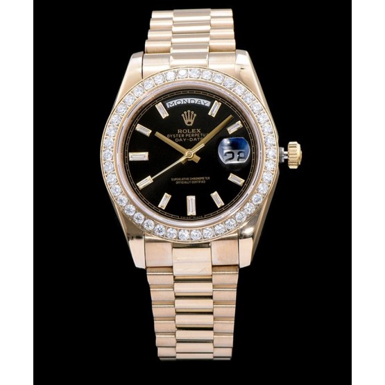 Rolex Day-Date President Automatic Watch Black