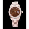 Rolex Men s Diamond President Watch Light Coffee