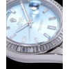Rolex Men s Stainless Steel Watch With Diamond Blue