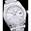 Rolex Men s Stainless Steel Watch With Diamond White