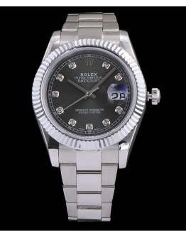 Rolex Men s Stainless Steel Mid size Datejust Watches Black