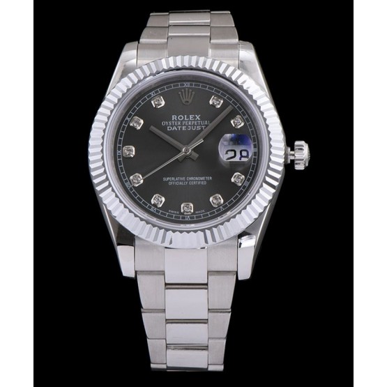 Rolex Men s Stainless Steel Mid size Datejust Watches Black